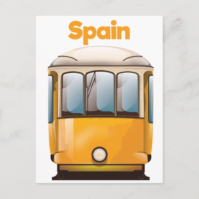 Carte Postale Affiche de voyage tramway jaune Espagne (Devant)