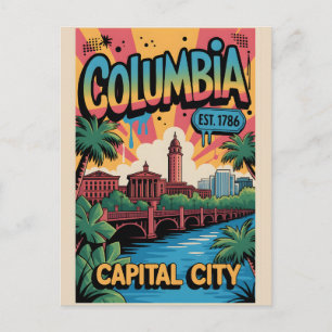 Carte Postale Affiche de voyage urbaine Columbia SC Graffiti