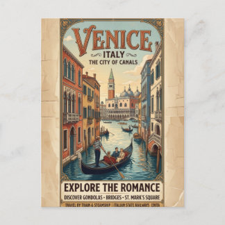Carte Postale Affiche de voyage Venise Italie vintage