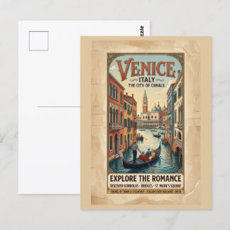 Carte Postale Affiche de voyage Venise Italie vintage