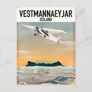 Carte Postale Affiche de voyage Vestmannaeyjar Islande.