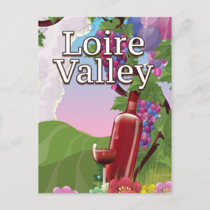 Carte Postale affiche de voyage vin vallée de la loire