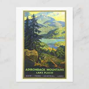 Carte Postale Affiche de voyage vintage Adirondacks et Lake Plac