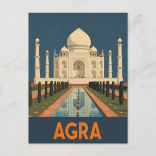 Carte Postale Affiche de voyage vintage Agra Inde Taj Mahal