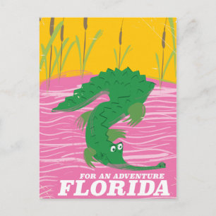 Carte Postale Affiche de voyage vintage Alligator de Floride