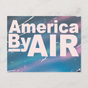 Carte Postale Affiche de voyage vintage America By Air