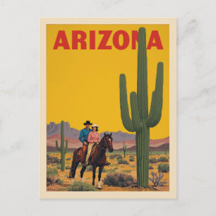 Carte Postale Affiche de voyage vintage Arizona Desert Ride