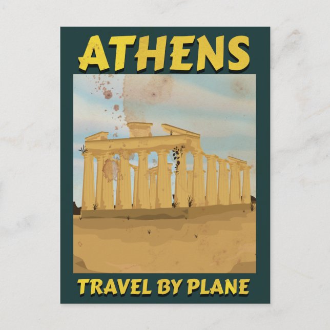 Carte Postale Affiche de voyage vintage Athènes (Devant)