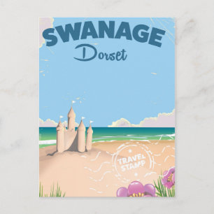 Carte Postale Affiche de voyage vintage au bord de la mer à Swan