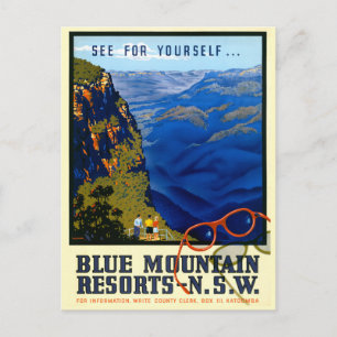 Carte Postale Affiche de voyage vintage australienne restaurée
