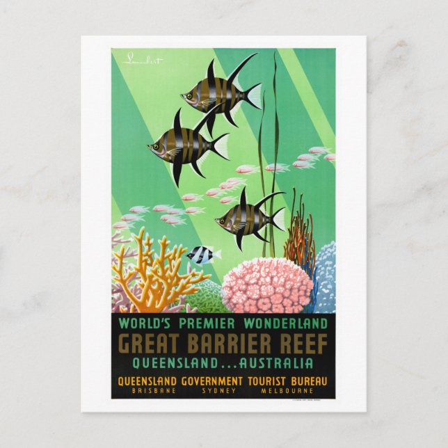 Carte Postale Affiche de voyage vintage australienne restaurée (Devant)