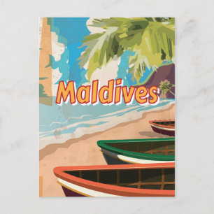 Carte Postale Affiche de voyage vintage aux Maldives