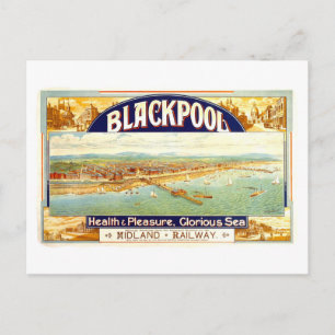 Carte Postale Affiche de voyage vintage Blackpool Angleterre