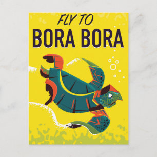 Carte Postale Affiche de voyage vintage Bora Bora
