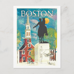Carte Postale Affiche de voyage vintage Boston