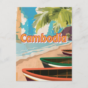 Carte Postale Affiche de voyage vintage Cambodge