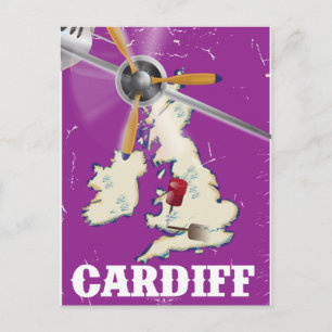 Carte Postale Affiche de voyage vintage Cardiff Pays de Galles