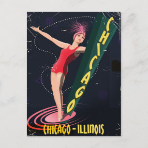 Carte Postale Affiche de voyage vintage Chicago Illinois