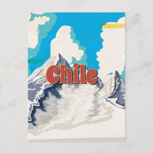 Carte Postale Affiche de voyage vintage Chili
