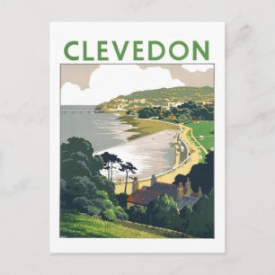 Carte Postale Affiche de voyage vintage Clevedon