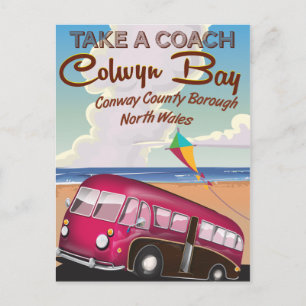 Carte Postale Affiche de voyage vintage Colwyn Bay Pays de Galle