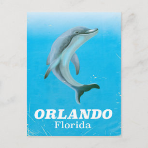 Carte Postale Affiche de voyage vintage dauphin Orlando Floride