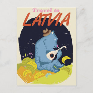Carte Postale Affiche de voyage vintage de bande dessinée de Let