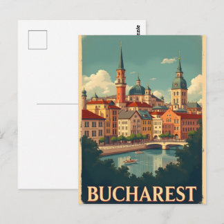 Carte Postale Affiche de voyage vintage de Bucarest