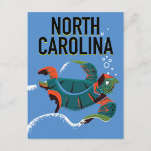 Carte Postale Affiche de voyage vintage de Caroline du Nord.