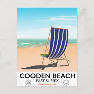 Carte Postale Affiche de voyage vintage de Cooden Beach East Sus