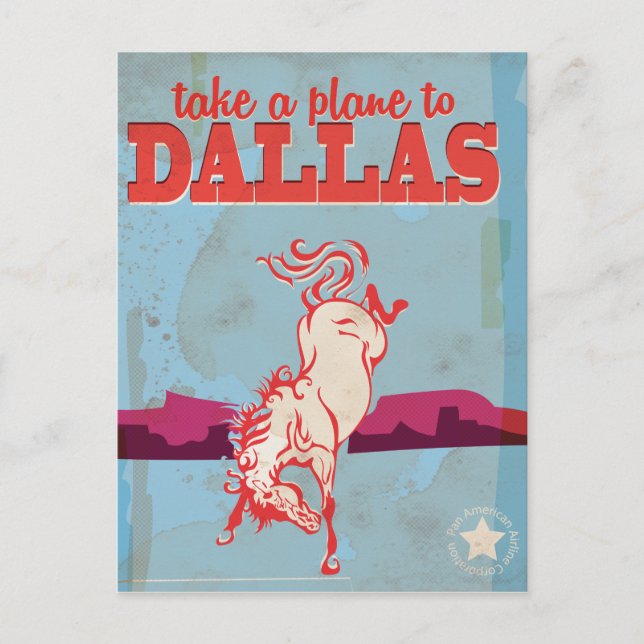 Carte Postale Affiche de voyage vintage de Dallas (Devant)