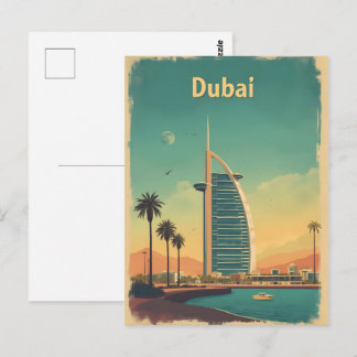 Carte Postale Affiche de voyage vintage de Dubaï