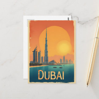 Carte Postale Affiche de voyage vintage de Dubaï