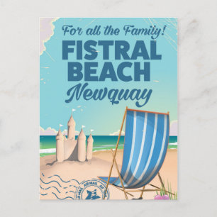 Carte Postale Affiche de voyage vintage de Fistral Beach Newquay