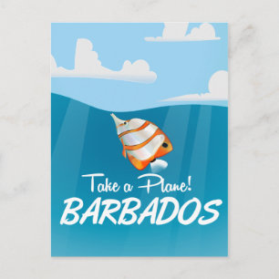 Carte Postale Affiche de voyage vintage de la Barbade