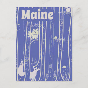 Carte Postale Affiche de voyage vintage de la forêt du Maine Éta