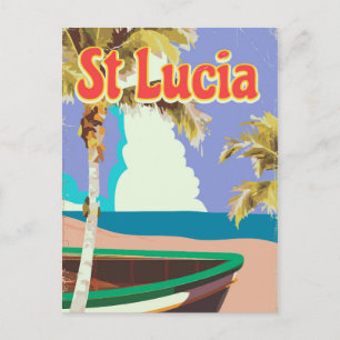 Carte Postale Affiche de voyage vintage de la plage de Sainte-Lu