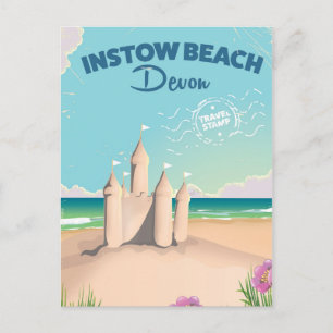 Carte Postale Affiche de voyage vintage de la plage d'Instow Dev