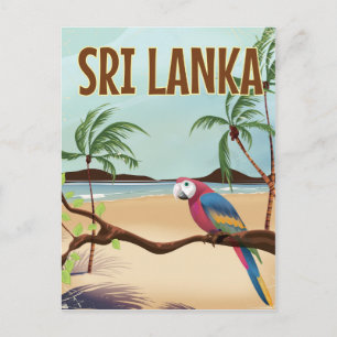 Carte Postale Affiche de voyage vintage de la plage du Sri Lanka