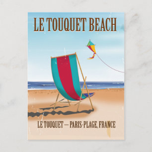 Carte Postale Affiche de voyage vintage de la plage du Touquet