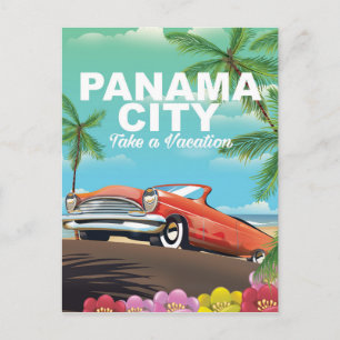Carte Postale affiche de voyage vintage de la ville de panama