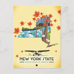 Carte Postale Affiche de voyage vintage de l'État de New York