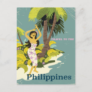 Carte Postale Affiche de voyage vintage de l'île des Philippines