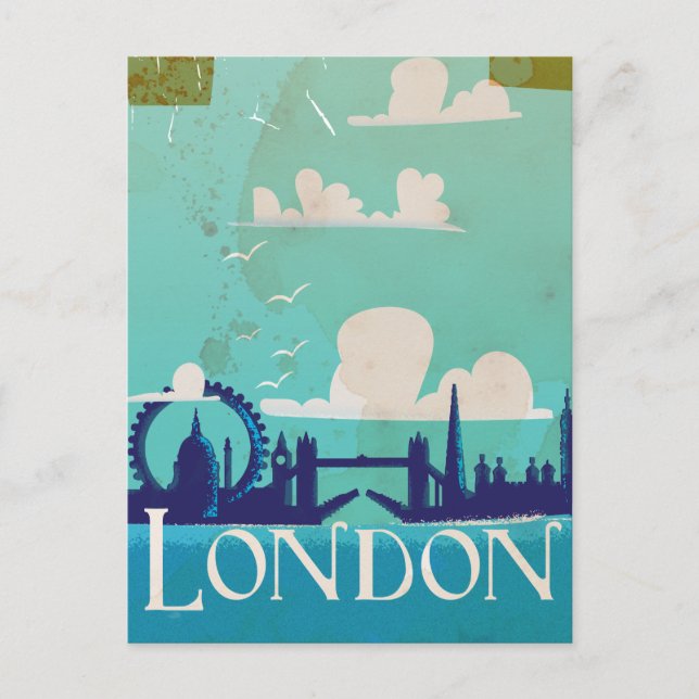 Carte Postale Affiche de voyage vintage de Londres (Devant)