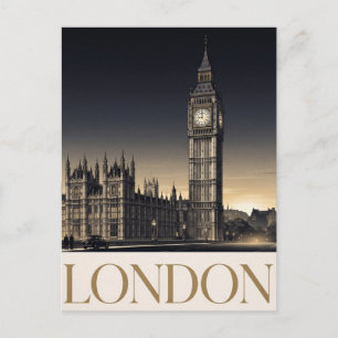 Carte Postale Affiche de voyage vintage de Londres avec Big Ben