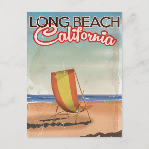 Carte Postale Affiche de voyage vintage de Long Beach Californie