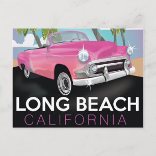 Carte Postale Affiche de voyage vintage de Long Beach Californie