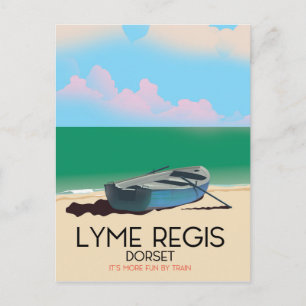 Carte Postale Affiche de voyage vintage de Lyme Regis, Dorset.