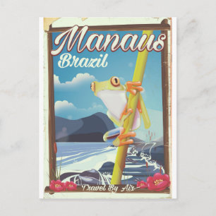 Carte Postale Affiche de voyage vintage de Manaus Brésil
