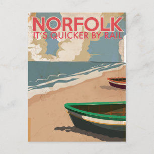 Carte Postale Affiche de voyage vintage de Norfolk, Angleterre